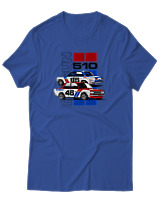 T-Shirt Αντρικό - 1971 Datsun BRE 510 - Color Thumbnail Μπλε Ρουά