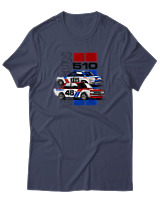 T-Shirt Αντρικό - 1971 Datsun BRE 510 - Color Thumbnail Μπλε Γκρι