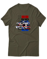 T-Shirt Αντρικό - 1971 Datsun BRE 510 - Color Thumbnail Χακί