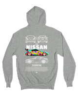 Ζακέτα Φούτερ με κουκούλα Αντρικό - 350Z Nissan - Color Thumbnail Γκρι Μελανζέ