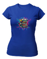 T-Shirt Στενή Γραμμή Γυναικείο - 90s Classic - Color Thumbnail Μπλε Ρουά