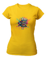 T-Shirt Στενή Γραμμή Γυναικείο - 90s Classic - Color Thumbnail Χρυσό Κίτρινο