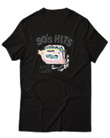 T-Shirt Αντρικό - 90's Hits - Color Thumbnail Μαύρο