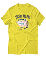 T-Shirt Αντρικό - 90's Hits - Color Thumbnail Κίτρινο