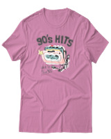 T-Shirt Αντρικό - 90's Hits - Color Thumbnail Ροζ