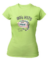 T-Shirt Στενή Γραμμή Γυναικείο - 90's Hits - Color Thumbnail Λαχανί