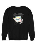 Φούτερ χωρίς κουκούλα Γυναικείο - 90's Hits - Color Thumbnail Μαύρο