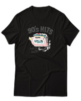 T-Shirt  Γυναικείο - 90's Hits - Color Thumbnail Μαύρο