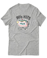 T-Shirt  Γυναικείο - 90's Hits - Color Thumbnail Γκρί Μελανζέ