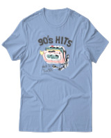T-Shirt  Γυναικείο - 90's Hits - Color Thumbnail Γαλάζιο