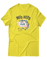 T-Shirt  Γυναικείο - 90's Hits - Color Thumbnail Κίτρινο