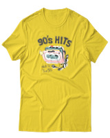 T-Shirt  Γυναικείο - 90's Hits - Color Thumbnail Κίτρινο Χρυσό