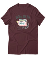 T-Shirt  Γυναικείο - 90's Hits - Color Thumbnail Μπορντό