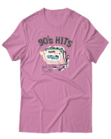 T-Shirt  Γυναικείο - 90's Hits - Color Thumbnail Ροζ