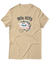 T-Shirt  Γυναικείο - 90's Hits - Color Thumbnail Μπέζ