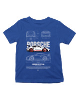 T-Shirt  Παιδικό - 911 GT3  - Color Thumbnail Μπλε Ρουά