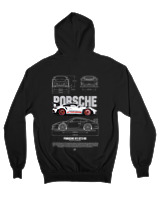 Ζακέτα Φούτερ με κουκούλα Γυναικείο - 911 GT3  - Color Thumbnail Μαύρο