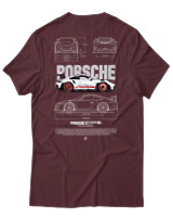 T-Shirt Αντρικό - 911 GT3  - Color Thumbnail Μπορντό
