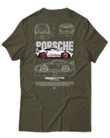 T-Shirt Αντρικό - 911 GT3  - Color Thumbnail Χακί