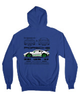 Ζακέτα Φούτερ με κουκούλα Αντρικό - 911 GT3 RS - Color Thumbnail Μπλε Ρουά