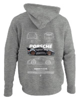 Φούτερ με κουκούλα Αντρικό - 911 GT3 RS - Color Thumbnail Γκρι Μελανζέ
