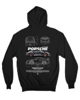 Ζακέτα Φούτερ με κουκούλα Αντρικό - 911 GT3 RS - Color Thumbnail Μαύρο