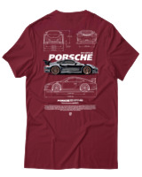 T-Shirt Αντρικό - 911 GT3 RS - Color Thumbnail Σκούρο Κόκκινο