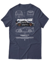 T-Shirt Αντρικό - 911 GT3 RS - Color Thumbnail Μπλε Γκρι
