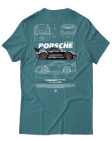 T-Shirt Αντρικό - 911 GT3 RS - Color Thumbnail Μπλε Πράσινο