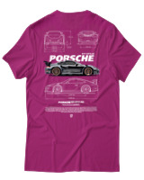 T-Shirt Αντρικό - 911 GT3 RS - Color Thumbnail Φουξια