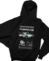 Φούτερ με κουκούλα Παιδικό - 911 GT3 RS - Color Thumbnail Μαύρο