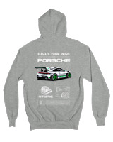 Ζακέτα Φούτερ με κουκούλα Αντρικό - 911 GT3 RS - Color Thumbnail Γκρι Μελανζέ