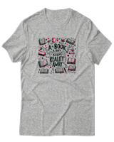 T-Shirt Αντρικό - A Book A Day Keeps Reality Away - Color Thumbnail Γκρι Μελανζέ