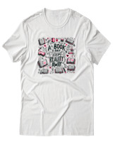 T-Shirt Αντρικό - A Book A Day Keeps Reality Away - Color Thumbnail Άσπρο