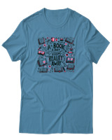 T-Shirt Αντρικό - A Book A Day Keeps Reality Away - Color Thumbnail Τιρκουάζ