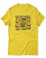 T-Shirt Αντρικό - A Book A Day Keeps Reality Away - Color Thumbnail Χρυσό Κίτρινο