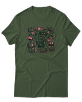 T-Shirt Αντρικό - A Book A Day Keeps Reality Away - Color Thumbnail Κυπαρισσί