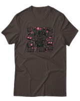 T-Shirt Αντρικό - A Book A Day Keeps Reality Away - Color Thumbnail Καφέ