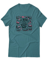T-Shirt Αντρικό - A Book A Day Keeps Reality Away - Color Thumbnail Μπλε Πράσινο