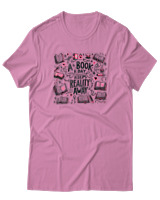 T-Shirt Αντρικό - A Book A Day Keeps Reality Away - Color Thumbnail Ροζ