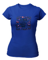 T-Shirt Στενή Γραμμή Γυναικείο - A Book A Day Keeps Reality Away - Color Thumbnail Μπλε Ρουά