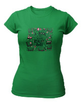 T-Shirt Στενή Γραμμή Γυναικείο - A Book A Day Keeps Reality Away - Color Thumbnail Πράσινο