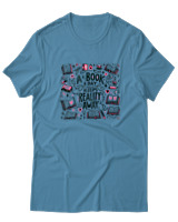T-Shirt  Γυναικείο - A Book A Day Keeps Reality Away - Color Thumbnail Τυρκουάζ