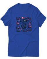 T-Shirt  Γυναικείο - A Book A Day Keeps Reality Away - Color Thumbnail Μπλέ Ρουά