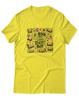 T-Shirt  Γυναικείο - A Book A Day Keeps Reality Away - Color Thumbnail Κίτρινο