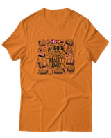 T-Shirt  Γυναικείο - A Book A Day Keeps Reality Away - Color Thumbnail Πορτοκαλί