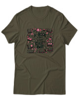 T-Shirt  Γυναικείο - A Book A Day Keeps Reality Away - Color Thumbnail Χακί