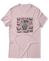 T-Shirt  Γυναικείο - A Book A Day Keeps Reality Away - Color Thumbnail Απαλό Ροζ