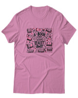 T-Shirt  Γυναικείο - A Book A Day Keeps Reality Away - Color Thumbnail Ροζ