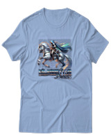 T-Shirt Αντρικό - A Lone Rider In The Veil Of Mystery - Color Thumbnail Γαλάζιο